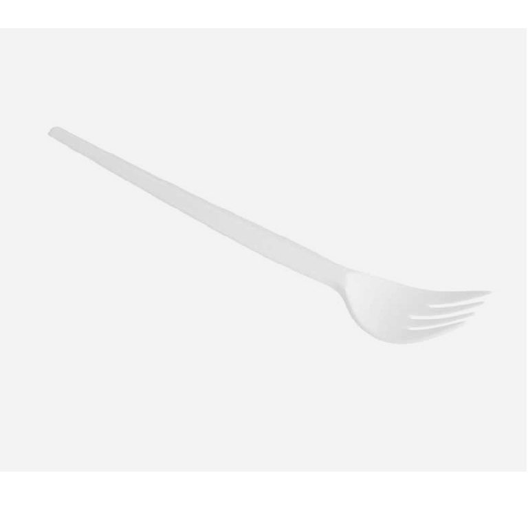 tenedores, 100 Juego de 100 tenedores de cubiertos desechables en plástico blanco de 17,5 cm 
